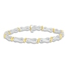 Thumbnail Image 1 of Diamond Bracelet 1 ct tw Round/Baguette 10K Two-Tone Gold