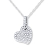 Thumbnail Image 0 of Diamond Heart Necklace 1/4 ct tw Round 10K White Gold