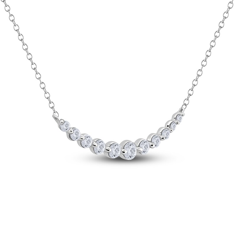 Center of Me Diamond Necklace 1/10 ct tw Sterling Silver 18