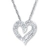 Thumbnail Image 1 of Diamond Heart Necklace 1/4 ct tw Round 10K White Gold