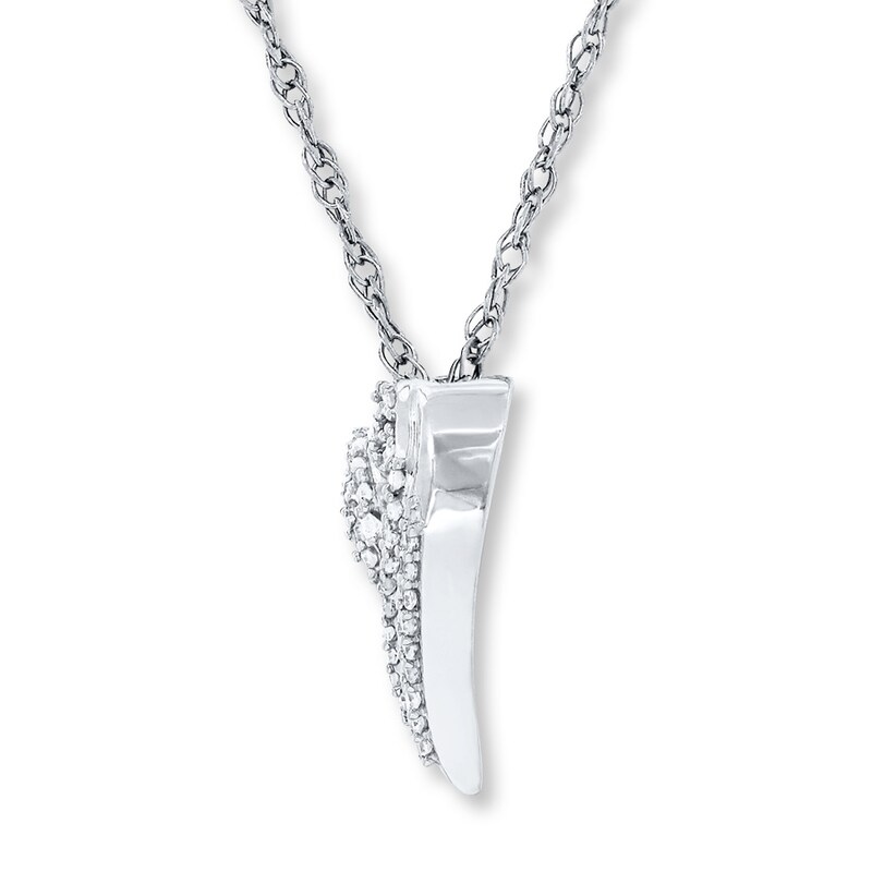 Main Image 2 of Diamond Heart Necklace 1/4 ct tw Round 10K White Gold
