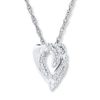 Thumbnail Image 3 of Diamond Heart Necklace 1/4 ct tw Round 10K White Gold