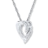 Thumbnail Image 2 of Diamond Heart Necklace 1/4 ct tw Round 10K White Gold