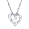 Thumbnail Image 3 of Diamond Heart Necklace 1/4 ct tw Round 10K White Gold