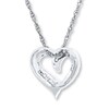 Thumbnail Image 3 of Diamond Heart Necklace 1/4 ct tw Round 10K White Gold