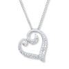 Thumbnail Image 1 of Diamond Heart Necklace 1/5 ct tw Round Sterling Silver