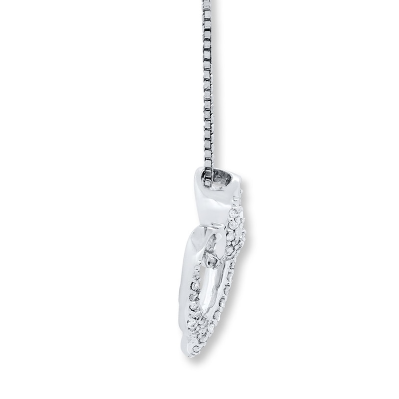 Diamond Heart Necklace 1/5 ct tw Round Sterling Silver