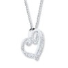 Thumbnail Image 2 of Diamond Heart Necklace 1/5 ct tw Round Sterling Silver