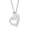 Thumbnail Image 3 of Diamond Heart Necklace 1/5 ct tw Round Sterling Silver