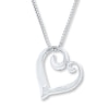 Thumbnail Image 3 of Diamond Heart Necklace 1/5 ct tw Round Sterling Silver