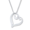 Thumbnail Image 4 of Diamond Heart Necklace 1/5 ct tw Round Sterling Silver
