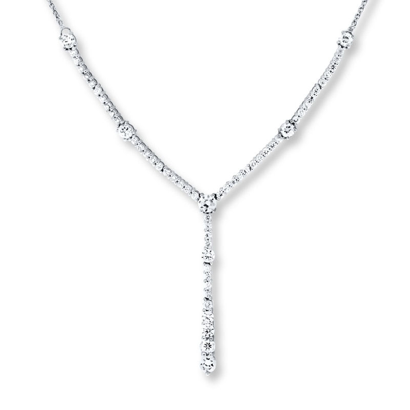 Diamond Necklace 2 ct tw Round 14K White Gold