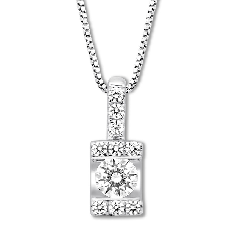 Main Image 1 of Diamond Necklace 1/3 carat tw Round 14K White Gold