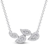 Thumbnail Image 0 of Diamond Leaf Necklace 1/5 ct tw Round 10K White Gold