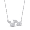 Thumbnail Image 1 of Diamond Leaf Necklace 1/5 ct tw Round 10K White Gold