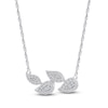 Thumbnail Image 0 of Diamond Leaf Necklace 1/5 ct tw Round 10K White Gold