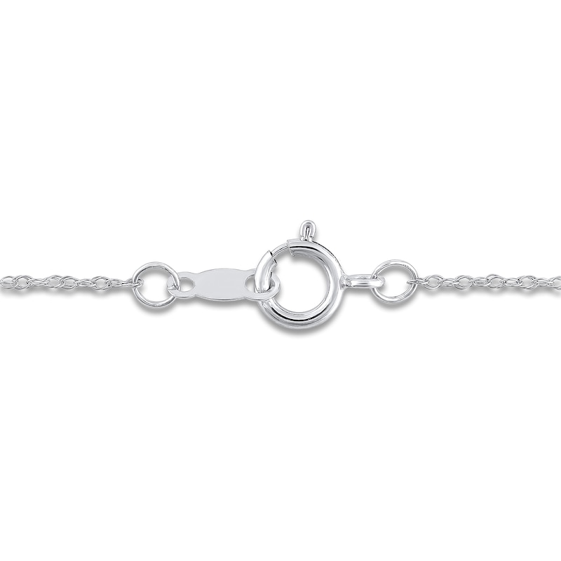 Main Image 3 of Diamond Leaf Necklace 1/5 ct tw Round 10K White Gold
