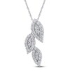 Thumbnail Image 0 of Leaf Trio Necklace 1/5 ct tw Diamonds 10K White Gold