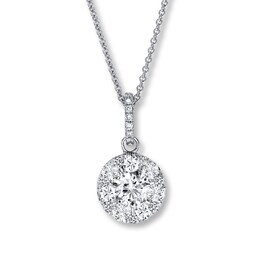 Diamond Necklace 1-1/2 ct tw Round 14K White Gold