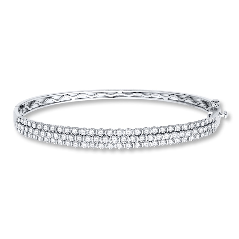Main Image 1 of Diamond Bangle 3 ct tw Round 14K White Gold
