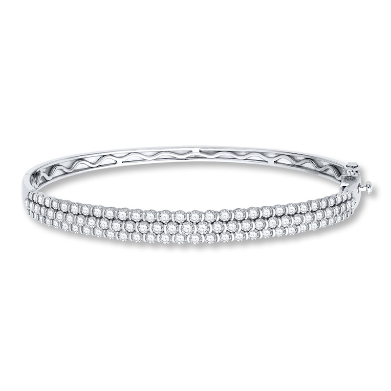 Diamond Bangle 3 ct tw Round 14K White Gold