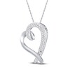 Thumbnail Image 1 of Diamond Heart Necklace 1/4 ct tw Round 10K White Gold