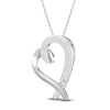 Thumbnail Image 2 of Diamond Heart Necklace 1/4 ct tw Round 10K White Gold