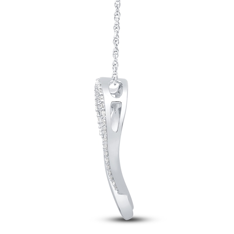 Main Image 3 of Diamond Heart Necklace 1/4 ct tw Round 10K White Gold