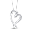 Thumbnail Image 3 of Diamond Heart Necklace 1/4 ct tw Round 10K White Gold