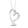 Thumbnail Image 4 of Diamond Heart Necklace 1/4 ct tw Round 10K White Gold