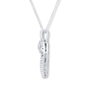 Thumbnail Image 2 of Diamond Heart Necklace 3/4 ct tw Round/Baguette 14K White Gold