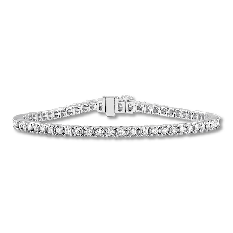 Diamond Tennis Bracelet 2 carats tw Round-cut 14K White Gold