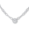 Thumbnail Image 1 of Diamond Necklace 3-1/2 ct tw Round 14K White Gold