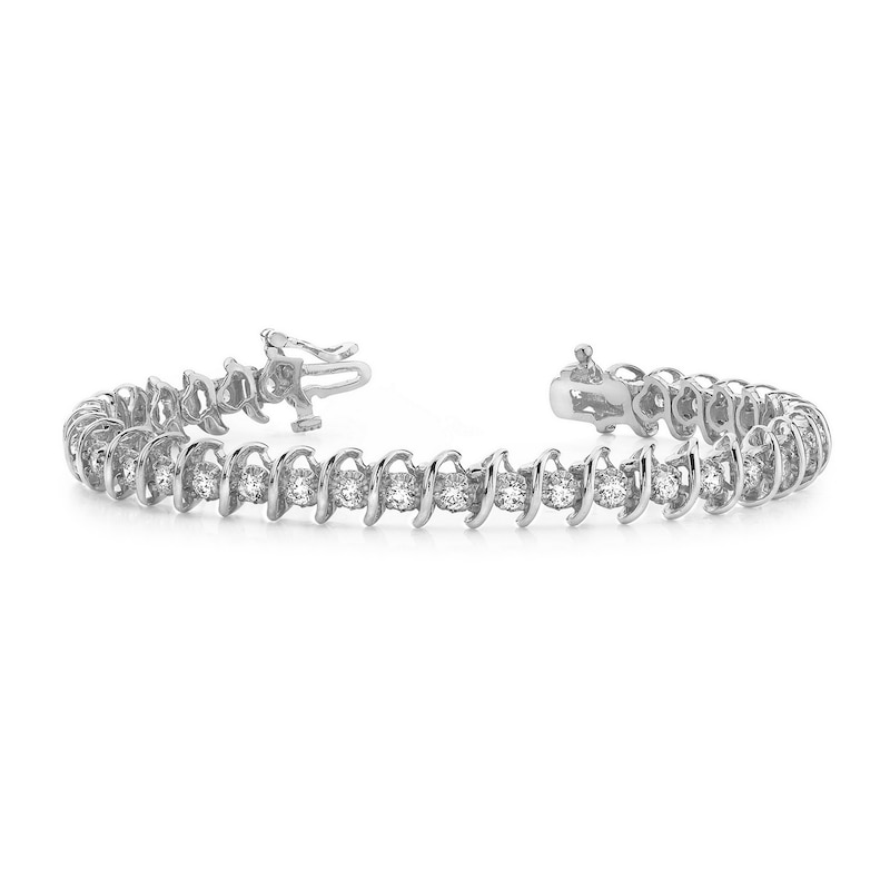 Diamond Tennis Bracelet 3 ct tw Round 14K White Gold