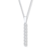 Thumbnail Image 1 of Diamond Bar Necklace 1/2 ct tw Round 14K White Gold