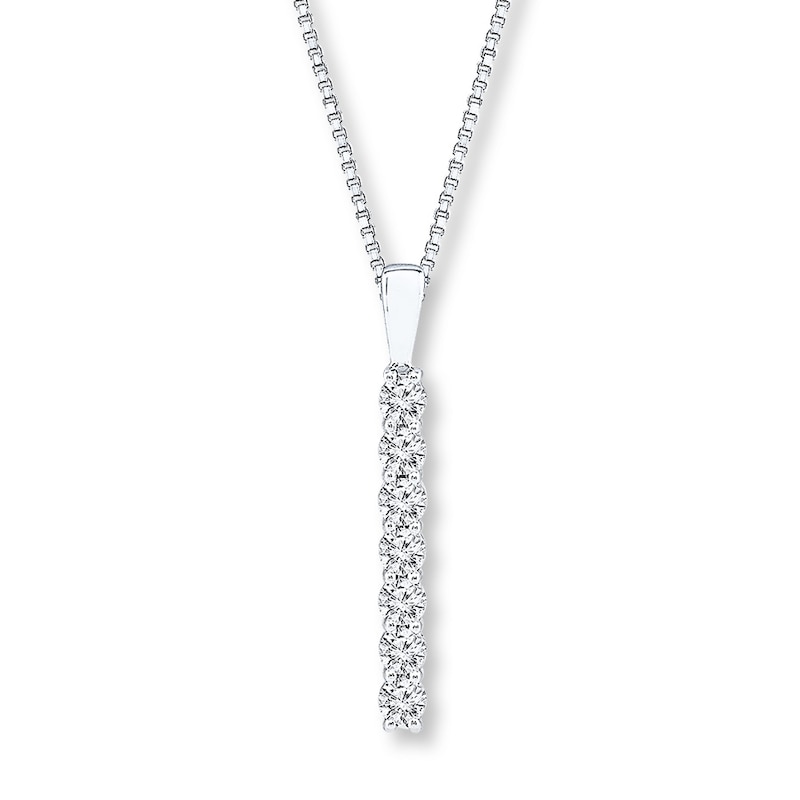Main Image 1 of Diamond Bar Necklace 1/2 ct tw Round 14K White Gold