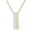 Thumbnail Image 1 of Diamond Necklace 3/4 ct tw Round/Baguette 14K Yellow Gold