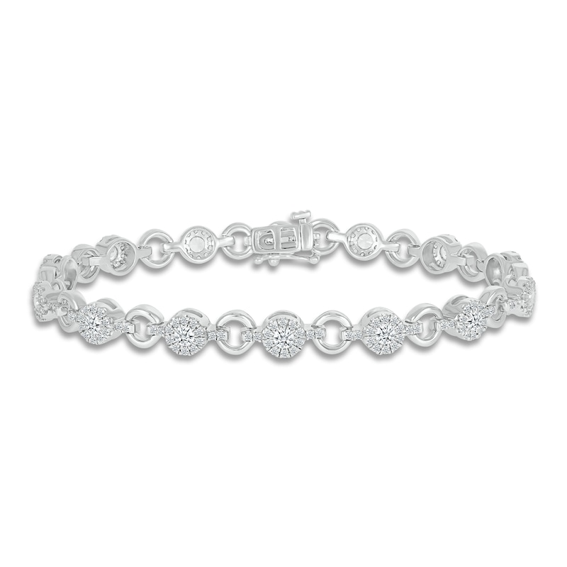 Main Image 1 of Diamond Bracelet 2-1/2 ct tw Round 14K White Gold