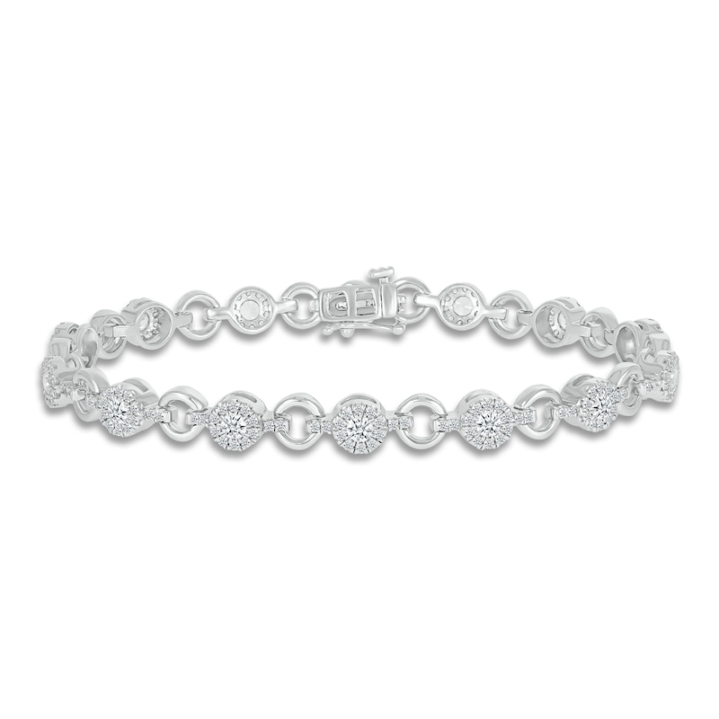 Diamond Bracelet 2-1/2 ct tw Round 14K White Gold