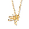 Thumbnail Image 2 of Dragonfly Necklace 1/8 ct tw Diamonds 10K Yellow Gold