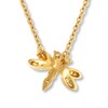 Thumbnail Image 3 of Dragonfly Necklace 1/8 ct tw Diamonds 10K Yellow Gold