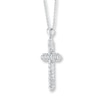 Thumbnail Image 1 of Diamond Cross Necklace 3/4 ct tw Round 14K White Gold