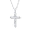 Thumbnail Image 3 of Diamond Cross Necklace 3/4 ct tw Round 14K White Gold