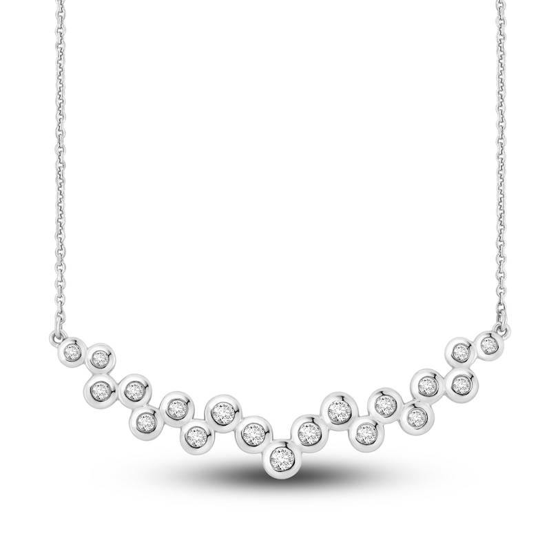 Diamond Necklace 1/2 carat tw Round 14K White Gold