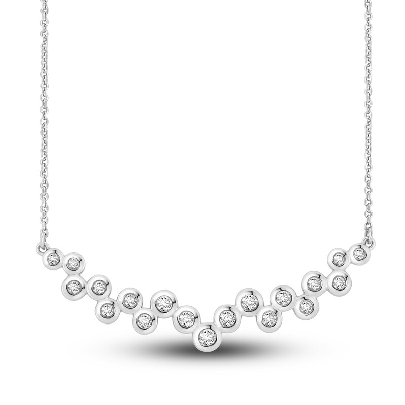 Diamond Necklace 1/2 carat tw Round 14K White Gold