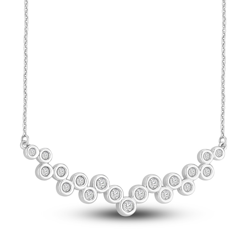 Diamond Necklace 1/2 carat tw Round 14K White Gold