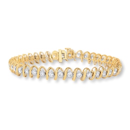 Diamond Tennis Bracelet 3 ct tw Round 14K Yellow Gold