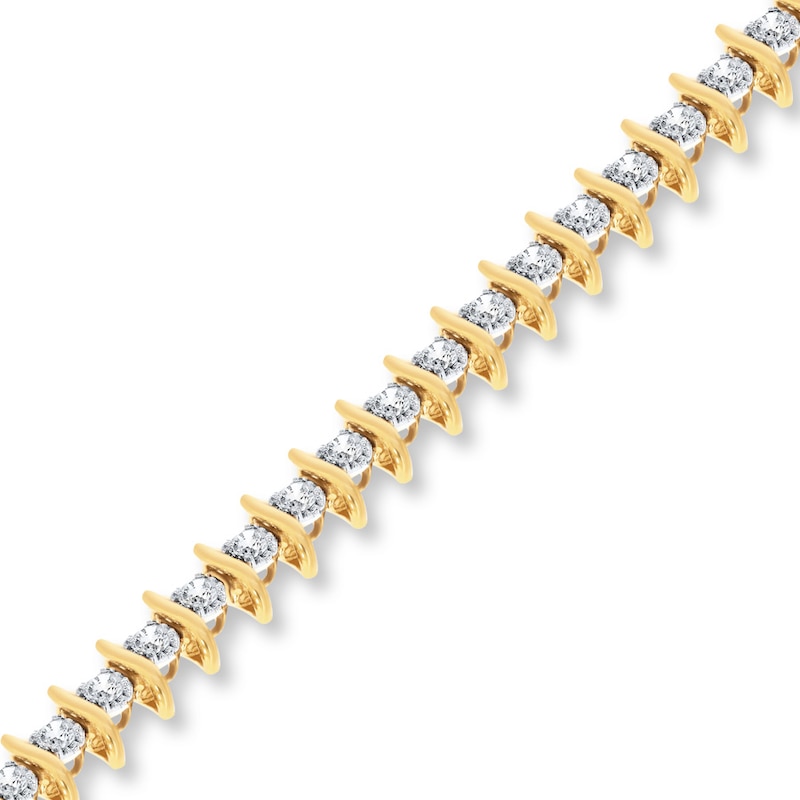 Main Image 2 of Diamond Tennis Bracelet 3 ct tw Round 14K Yellow Gold