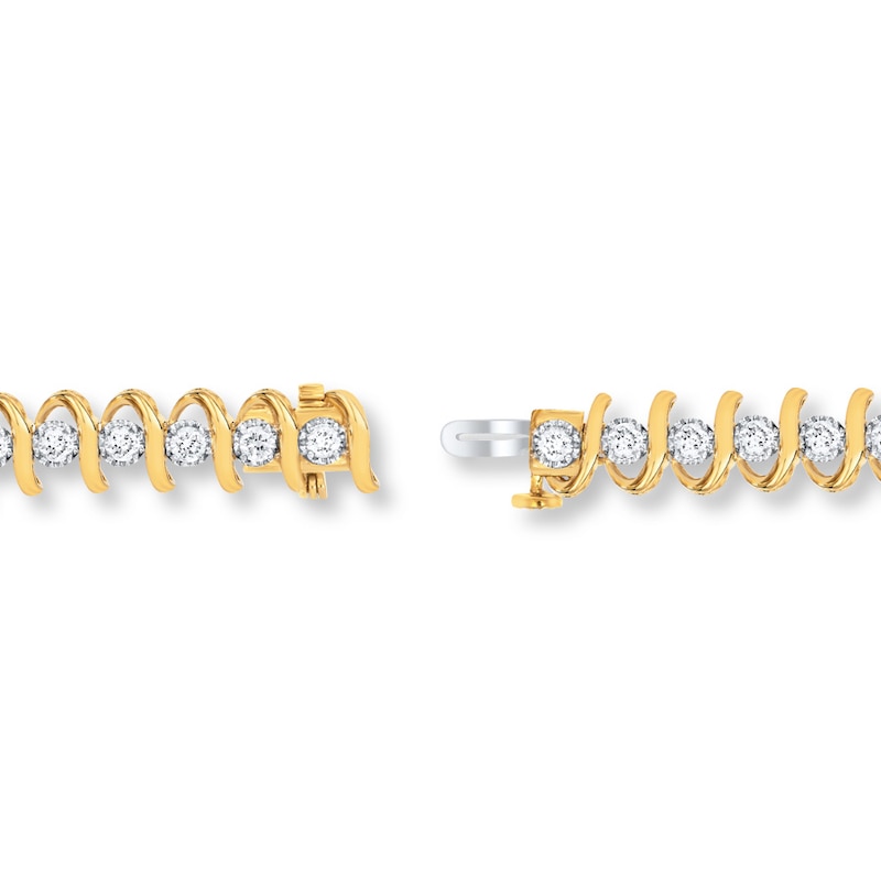 Diamond Bracelet 3 ct tw Round 14K Two-Tone Gold