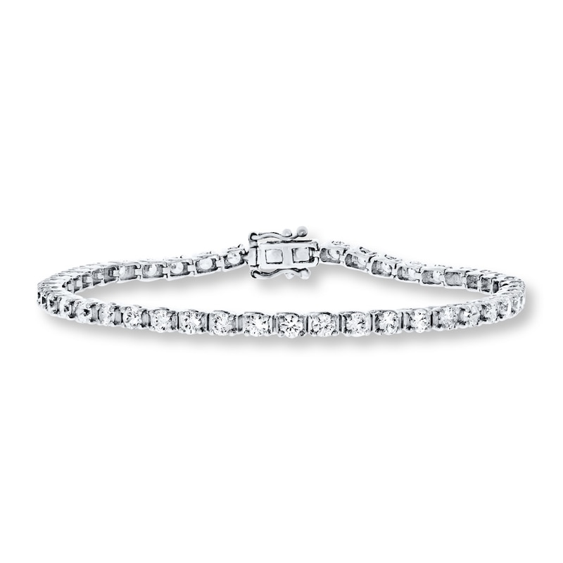 Main Image 1 of Diamond Tennis Bracelet 4 ct tw Round 14K White Gold